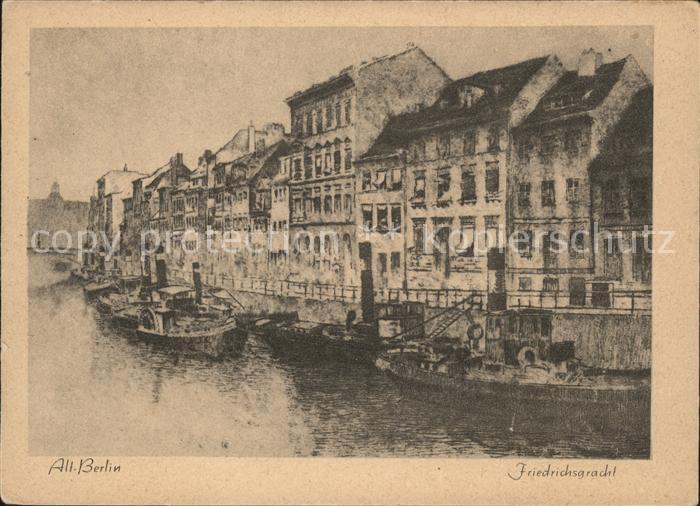 BERLIN  CITY Alt-Berlin Friedrichsgracht Kuenstlerkarte Bruno Reinhold