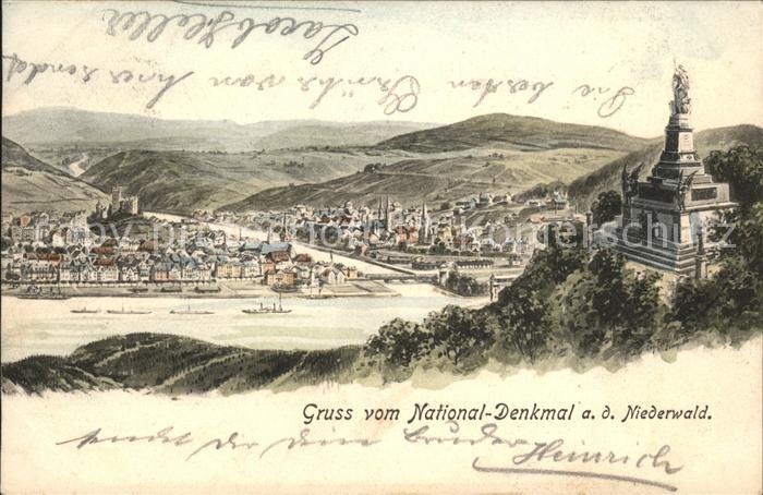 Ruedesheim Nationaldenkmal Niederwald Künstlerkart