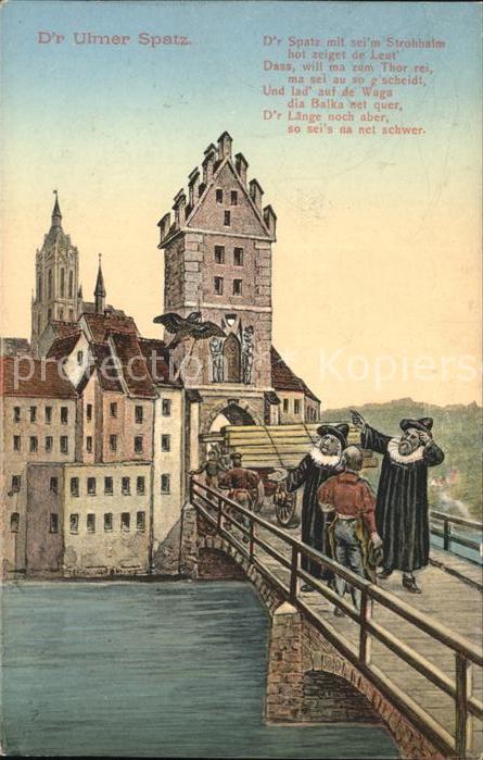 Ulm Donau Ulmer Spatz Künstlerkarte