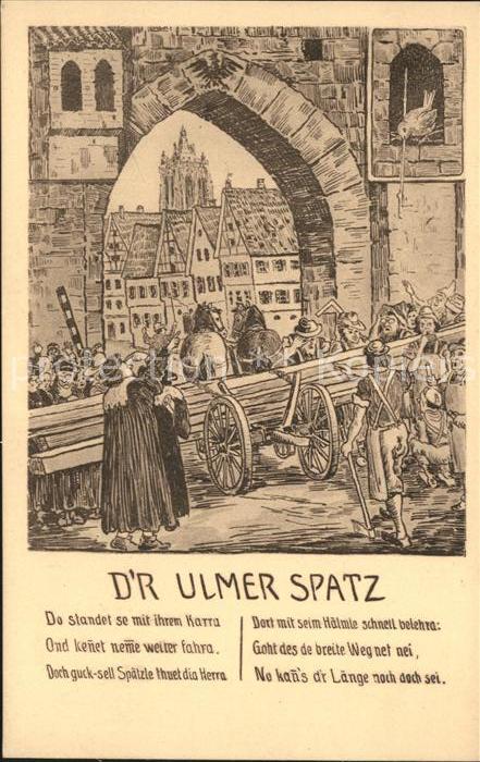 Ulm Donau Ulmer Spatz Künstlerkarte
