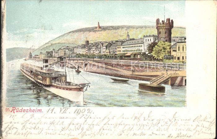 Ruedesheim Rheinpanorama Künstlerkarte