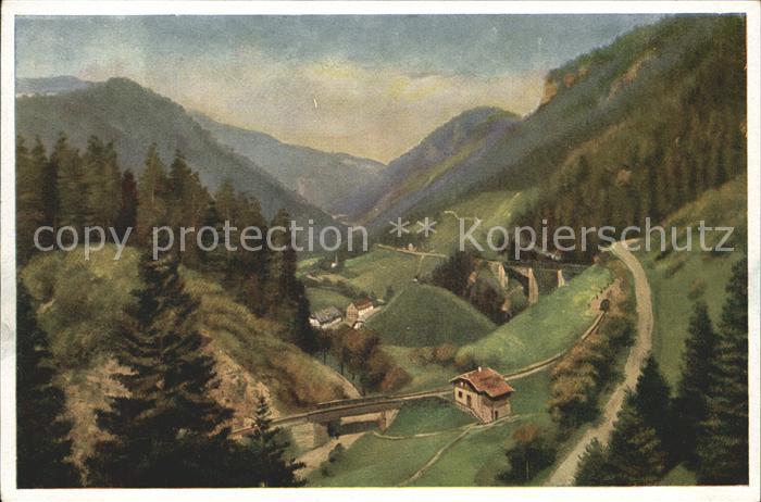 Hoellental Schwarzwald Panorama bei der Ravennaschlucht Künstl