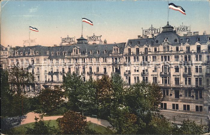 Wiesbaden Frontansicht Hotel Rose Kochbrunnenquel