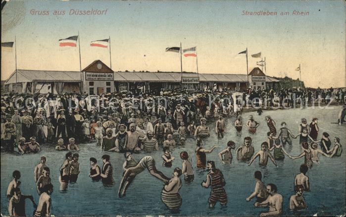 Duesseldorf Strandleben am Rhein