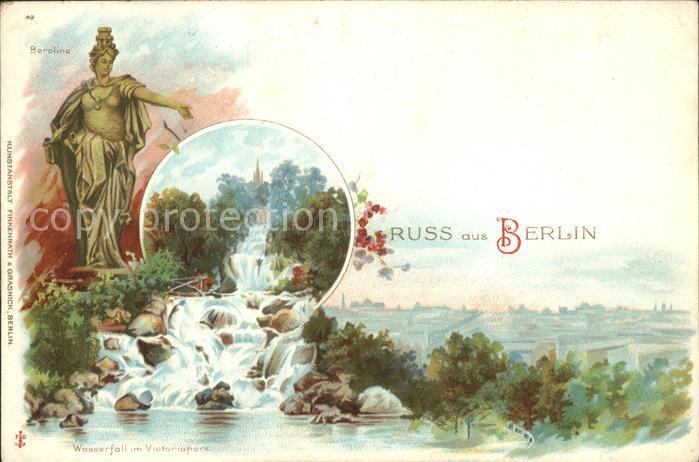 Berlin Berolina Wasserfall im Victoriapark