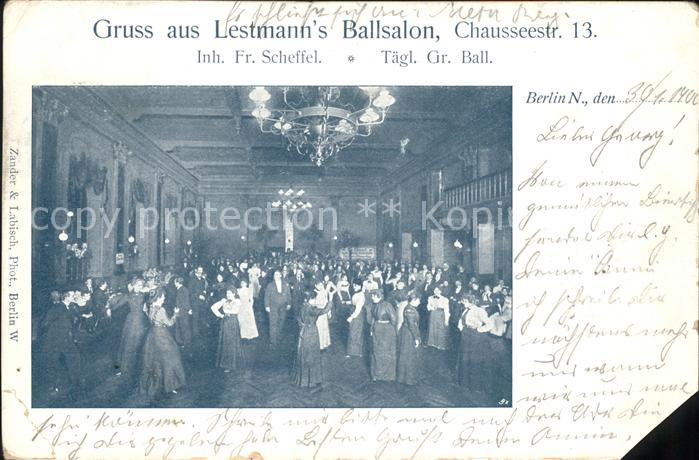 Berlin Lestmanns Ballsalon Chauseestrasse 13