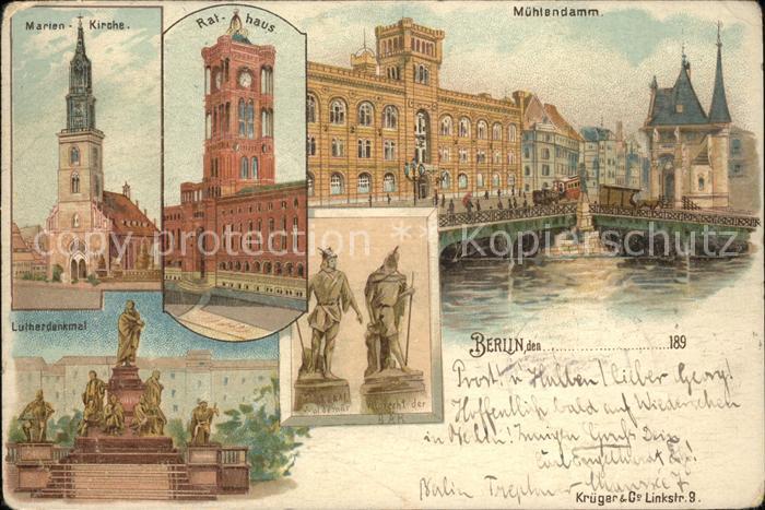Berlin Marienkirche Mühlendamm Rathaus Lutherd