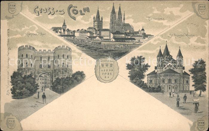 Koeln Rhein Panorama Hahnentor