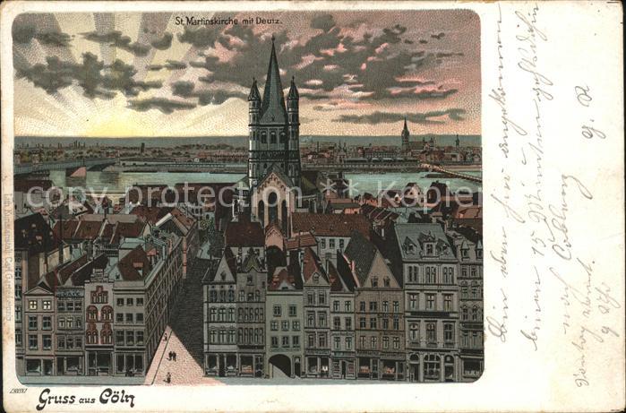 Koeln Rhein Panorama St. Marienkirche mit Deutz Kün