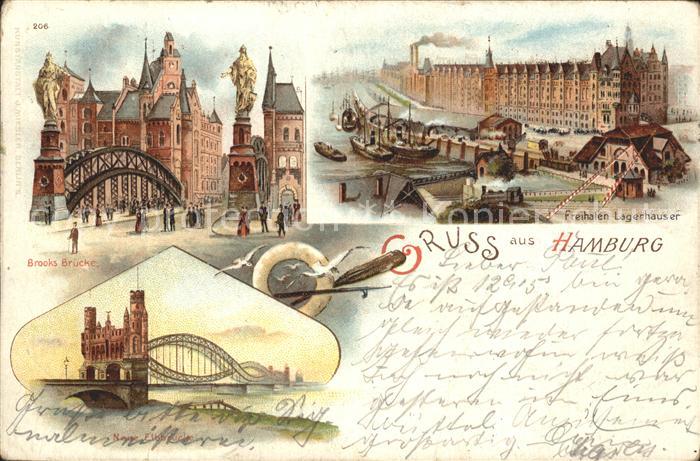 Hamburg Freihafen Lagerhäuser Brooks-Brücke