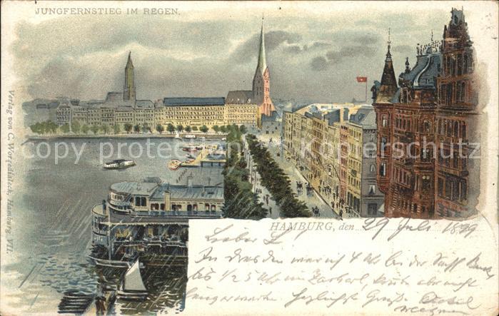 Hamburg Jungfernstieg Künstlerkarte