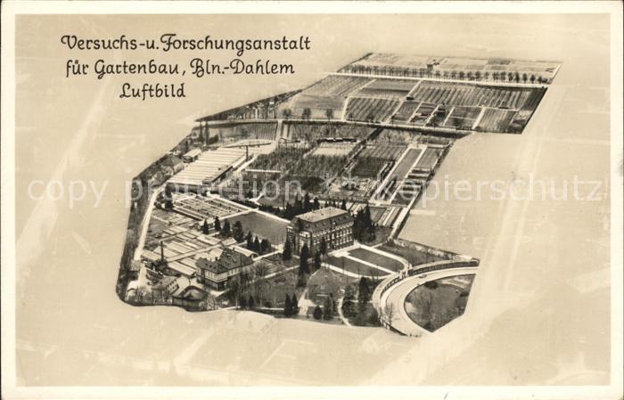 Dahlem Berlin Versuchs- und Forschungsanstalt fuer Gartenbau Fliegeraufnahme