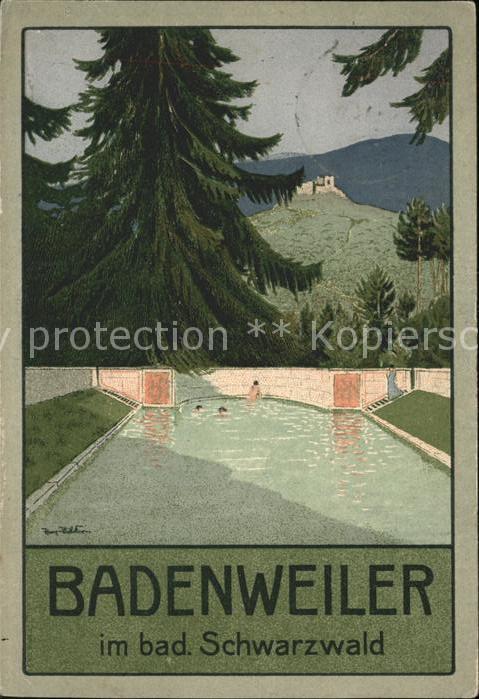 Badenweiler Künstlerkarte Schwimmbad