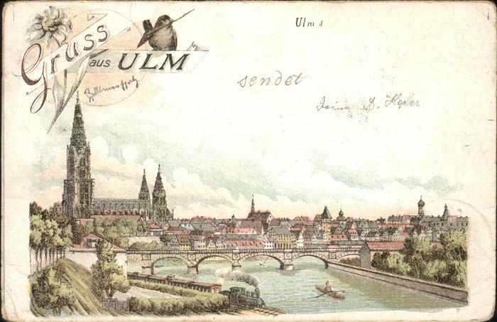 Ulm Donau Donau-Panorama Brücke Münster