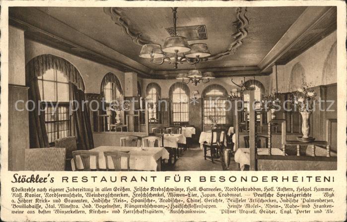 BERLIN  CITY Stoecklers Restaurant fuer Besonderheiten Kurfuerstendamm