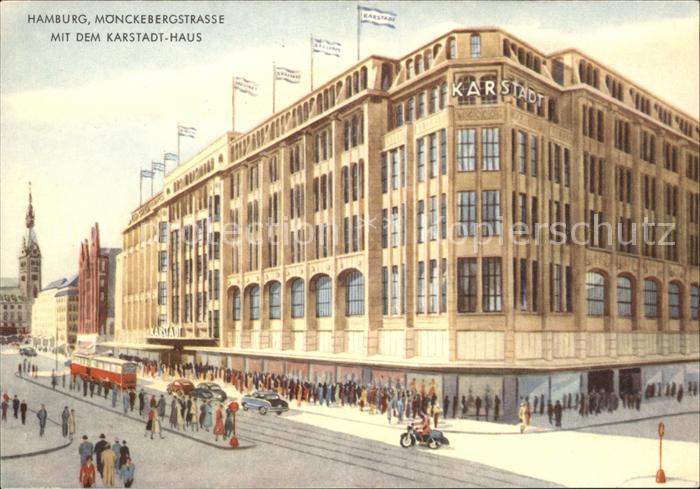 HAMBURG  CITY Moenchebergstrasse Karstadt-Haus Strassenbahn Autos