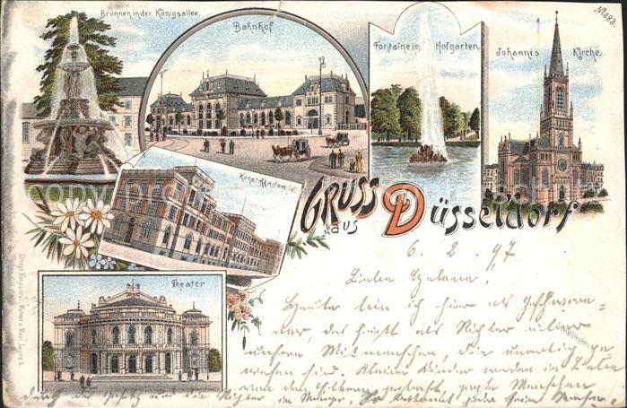 Duesseldorf Bahnhof Kunstakademie Johanneskirche Kö