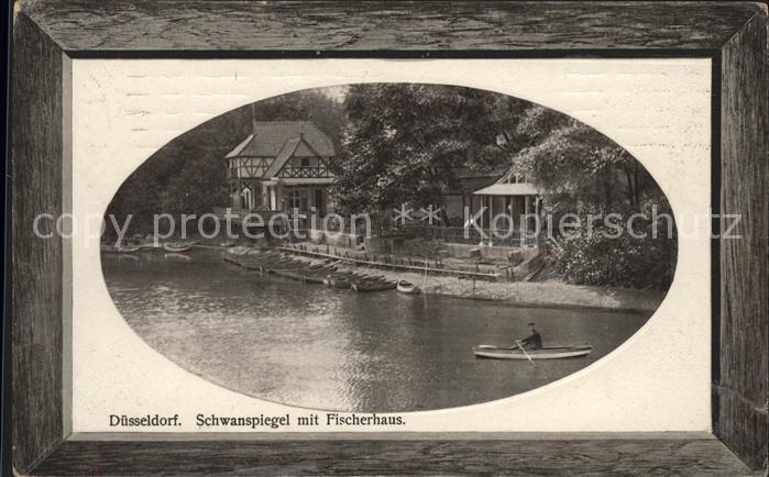 Duesseldorf Schwanspiegel mit Fischerhaus