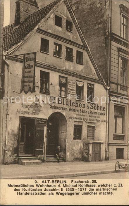 BERLIN  CITY Bluetchen & Soehne Fischerstrasse 28