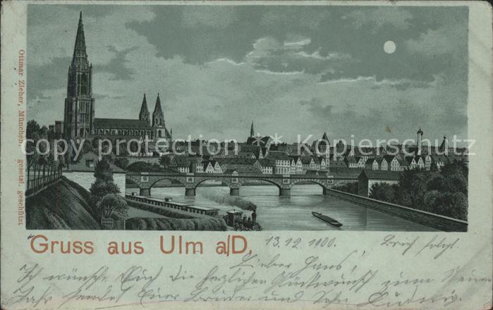 Ulm Donau Donau-Panorama Brücke Münster