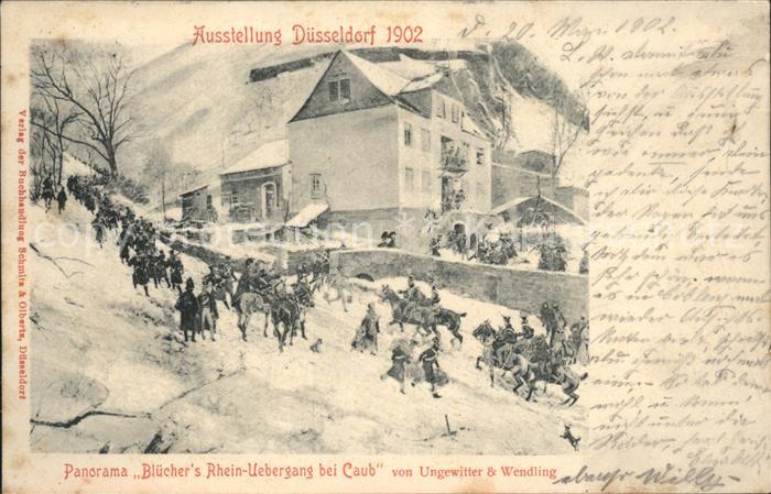 Duesseldorf Blüchers Rhein-Übergang bei Caub