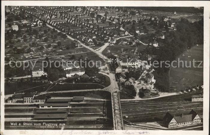 Weil Rhein Fliegeraufnahme Bahnschienen