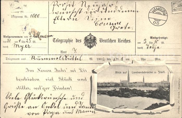 Hamburg Geschäftskarte Lombardsbrücke