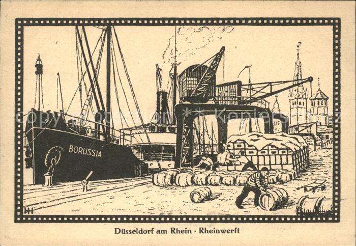 Duesseldorf Rheinwerft Künstlerkarte