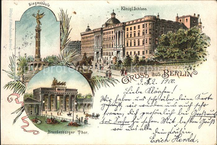 Berlin Königliches Schloss Siegessäule Branden