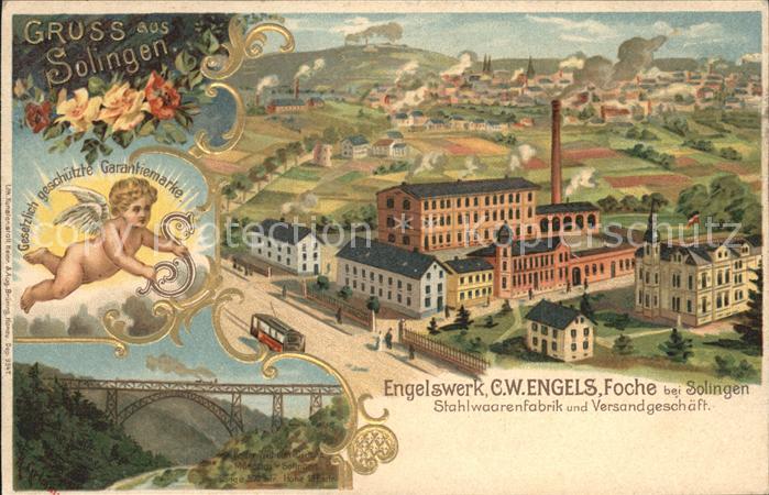 Solingen Engelswerk C.W.Engels Foche Prägedruck