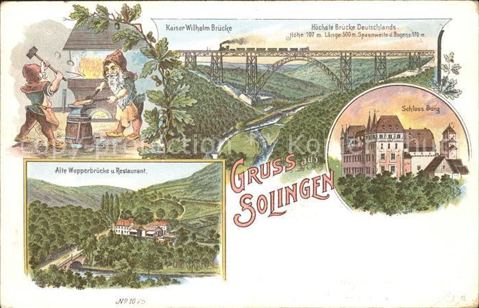Solingen Kaiser Wilhelmbrücke Eisenbahn Schloss