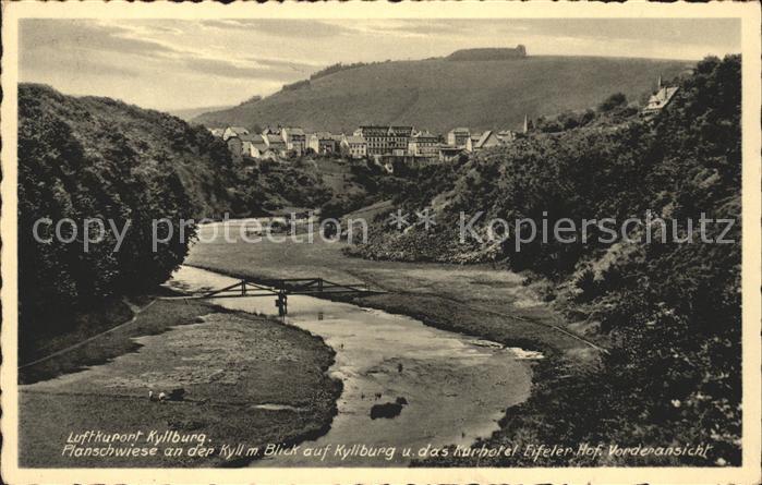 Kyllburg Rheinland-Pfalz Flanschwiese Panorama Kurhotel Eifeler