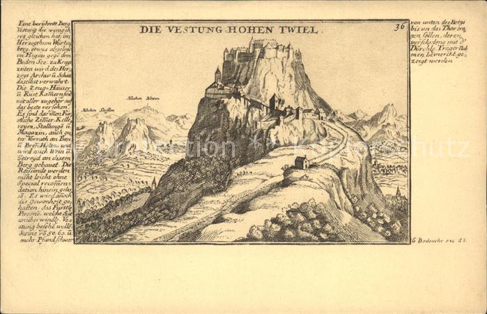 Hohentwiel Festung Künstlerkarte
