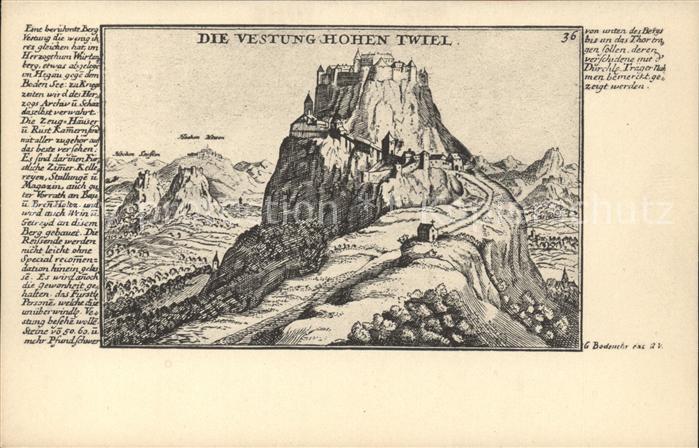 Hohentwiel Zeichnung Künstlerkarte