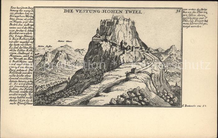 Hohentwiel Zeichnung Künstlerkarte
