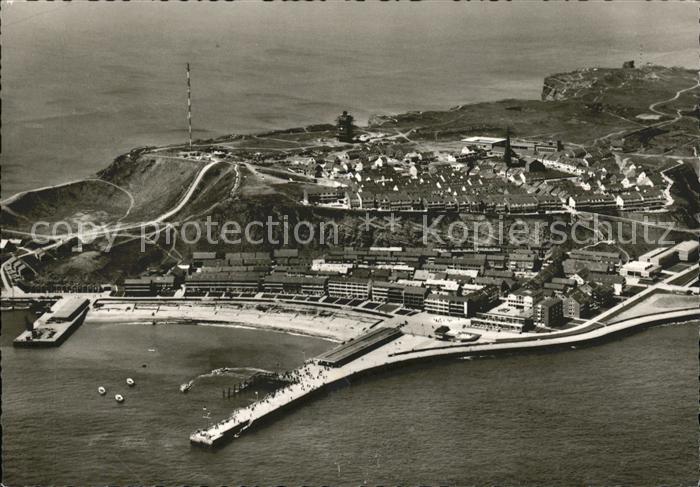 HELGOLAND Insel Schleswig-Holstein Fliegeraufnahme Landungsbruecke Unter- und Ob