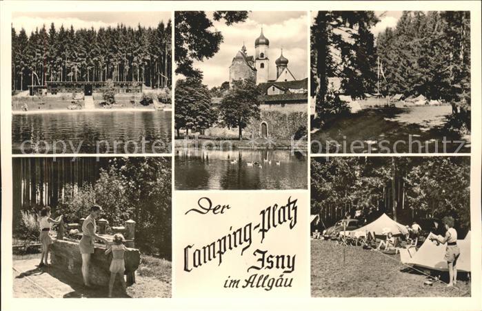 Isny Allgaeu Campingplatz See Brunnen Kirche