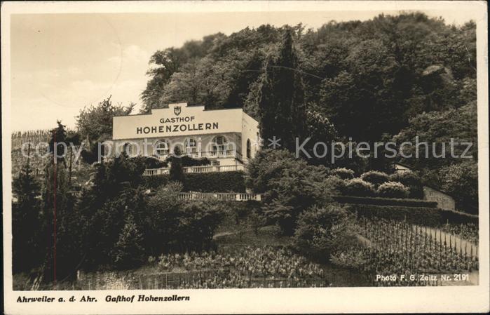 Ahrweiler Ahr Gasthof Hohenzollern Lazarett Stempel