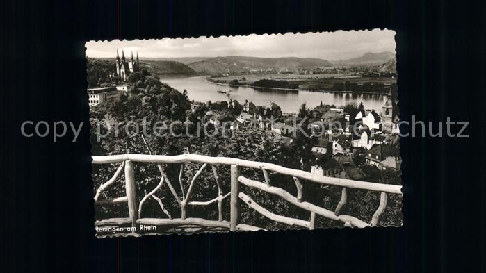 REMAGEN Rheinland-Pfalz Panorama Blick von der Waldburg Hotel Apollinaris Kirche