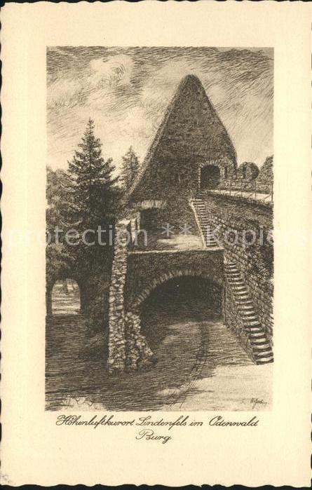 Lindenfels Odenwald Burg Höhenluftkurort Künstlerkarte