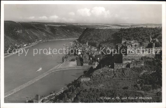 St Goar Rhein-Panorama Fliegeraufnahme Schloss