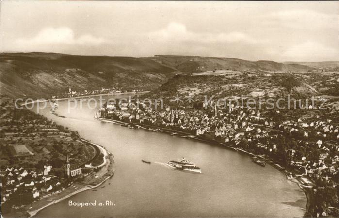 Boppard Rhein Rhein-Panorama Fliegeraufnahme