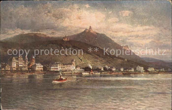 Koenigswinter Rhein-Panorama mit Drachenfels Künstler