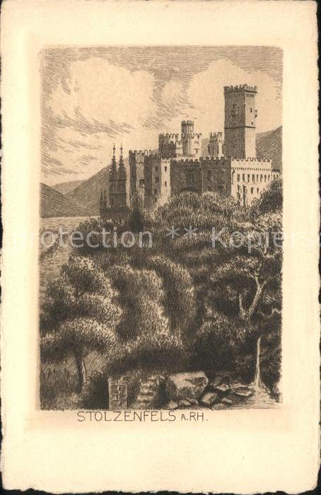 Koblenz Rhein Schloss Stolzenfels Künstlerkarte
