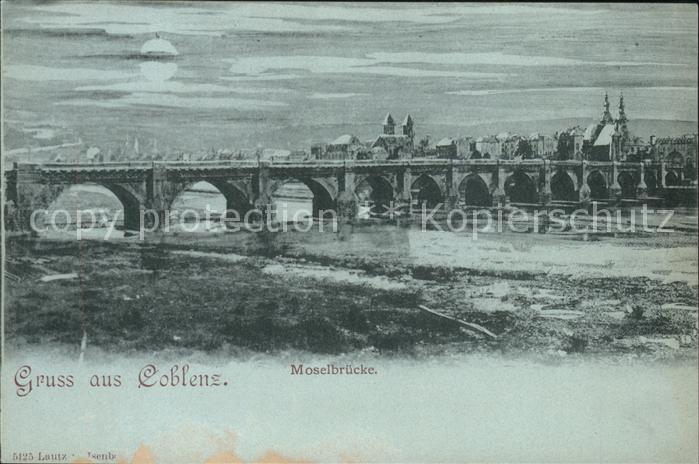 Koblenz Rhein Moselbrücke Künstlerkarte