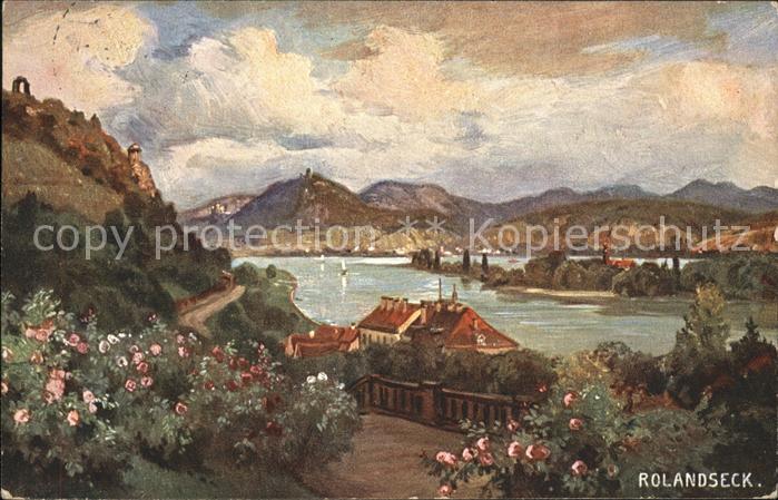 Rolandseck Rhein-Panorama Drachenfels Künstlerkart