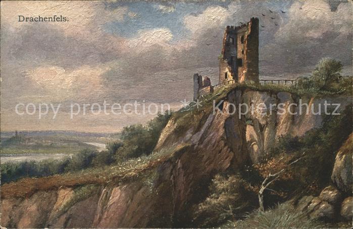 Drachenfels Künstlerkarte Ruine