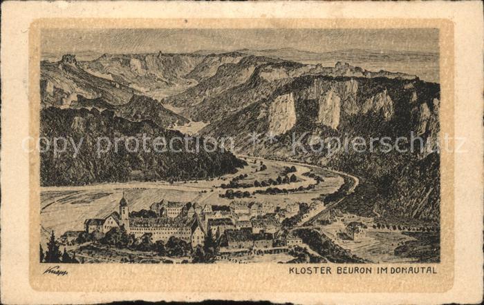 Beuron Donautal Kloster im Donautal Künstlerkarte