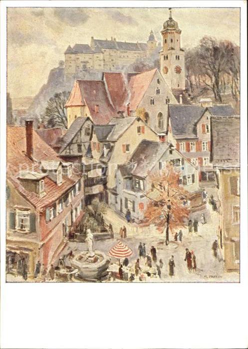 Heidenheim Brenz Altstadt Künstlerkarte