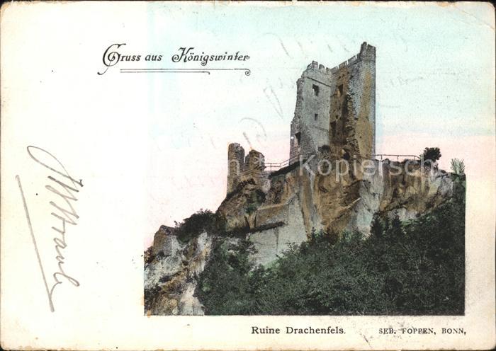 Drachenfels Ruine Künstlerkarte